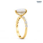 Anillo Aura Pera Deluxe – Oro corte pera 7x11mm, halo oculto y detalles exclusivos – AC77 - Imagen 6