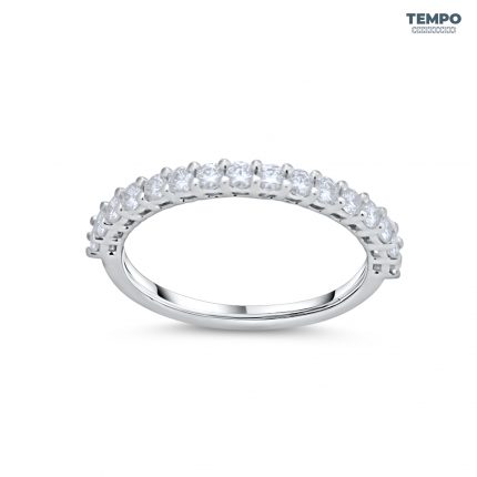 Churumbela Clásica Pavé – Oro con moissanitas redondas de brillo continuo – BB10