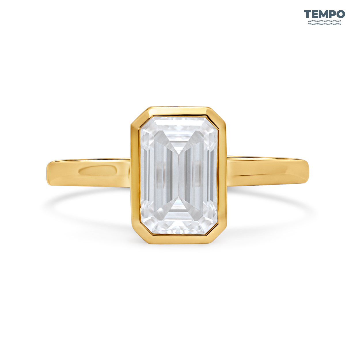 Stacked from 25 images. Method=B (R=8,S=4) Anillo Esmeralda Bisel – Oro con piedra corte esmeralda 6x8 mm – AC80 - Imagen 1