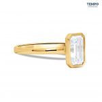 Anillo Esmeralda Bisel – Oro con piedra corte esmeralda 6x8 mm – AC80 - Imagen 4