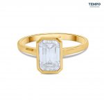 Anillo Esmeralda Bisel – Oro con piedra corte esmeralda 6x8 mm – AC80 - Imagen 5