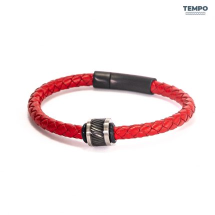 Pulsera hecha de Cuero con dije de titanio - CL02