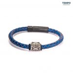 Pulsera hecha de Cuero con dije de titanio - CL03