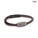 Pulsera hecha de Cuero con dije de titanio - CL04