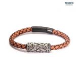Pulsera hecha de Cuero con dije de titanio - CL05