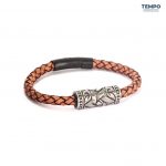Pulsera hecha de Cuero con dije de titanio - CL05 - Imagen 2