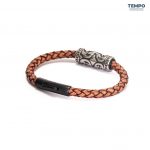 Pulsera hecha de Cuero con dije de titanio - CL05 - Imagen 4