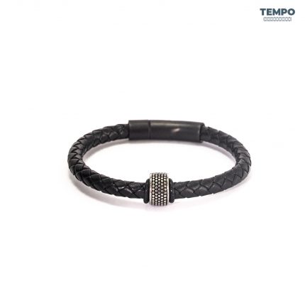 Pulsera hecha de Cuero con dije de titanio - CL01