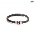 Pulsera hecha de Cuero con dije de titanio - CL08