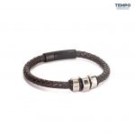 Pulsera hecha de Cuero con dije de titanio - CL08 - Imagen 2
