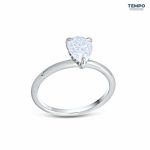 Anillo Solitario Pera Halo Oculto – Oro blanco con piedra pera 6x9 mm y puente pavé – AC82 - Imagen 7