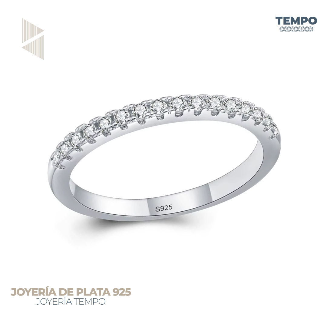 3 ANILLO HECHO DE PLATA 925 - CHURUMBELA DE PLATA - MITAD CUERPO PAVE - AB21 - Imagen 1