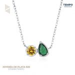 Collar de Plata 925 - COLLAR DE PLATA 925 –  COLLAR GEOMETRICO MULTICOLOR C215