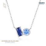 Collar de Plata 925 - COLLAR DE PLATA 925 –  COLLAR GEOMETRICO AZUL C216