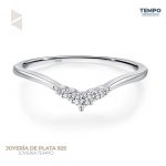 ANILLO HECHO DE PLATA 925  - CHURUMBELA DE PLATA TIARA CIRCONIAS EN PUNTA - AB20