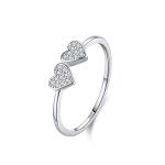 Anillo de promesa – PLATA 925 - DOS CORAZONES -  AP55