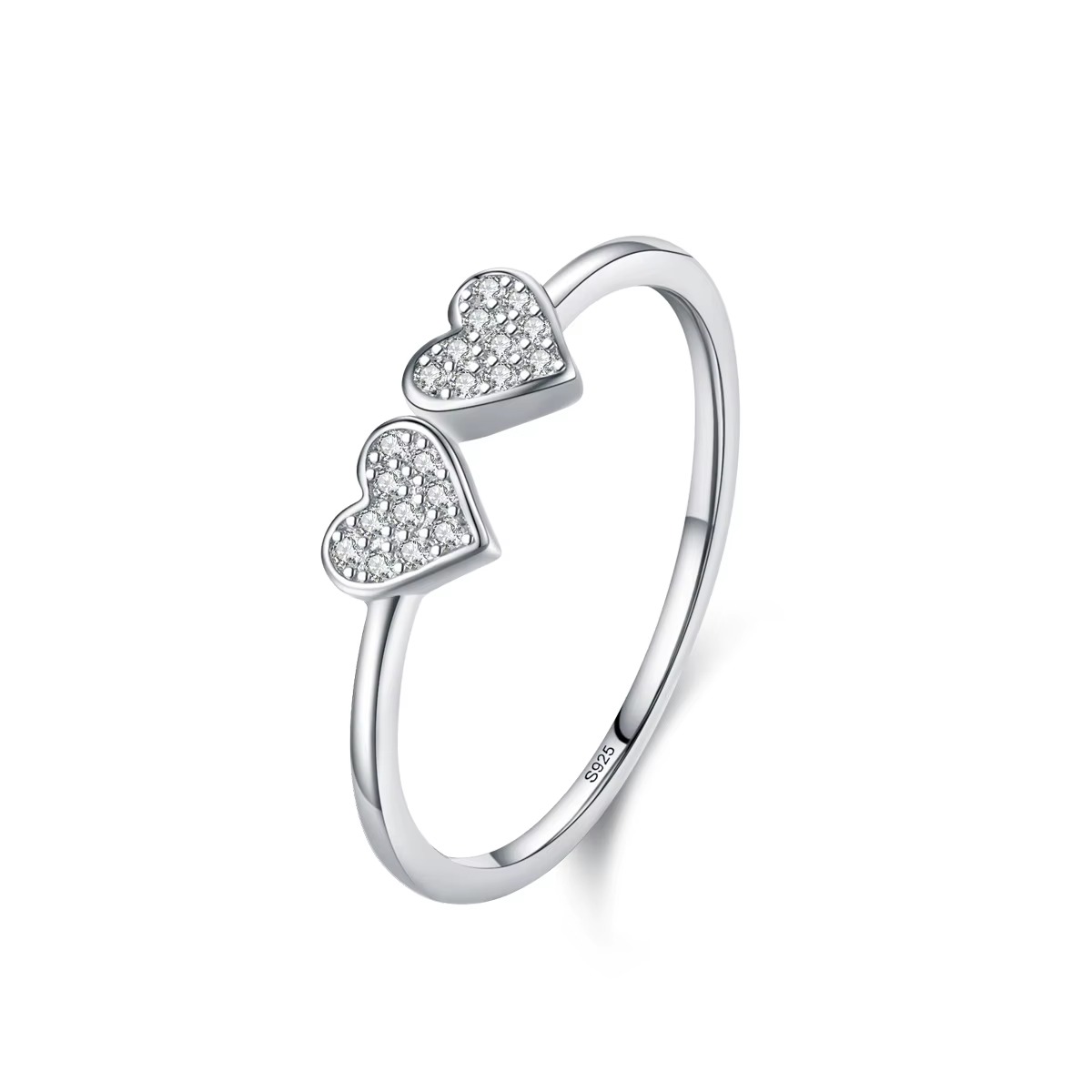 WhatsApp Image 2026-10-18 at 12.09.44 PM (1) Anillo de promesa – PLATA 925 - DOS CORAZONES - AP55 - Imagen 1