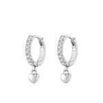 Aritos hecho de plata 925  - CORAZON COLGANTE  AA171