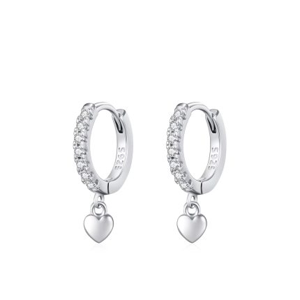 Aritos hecho de plata 925  - CORAZON COLGANTE  AA171