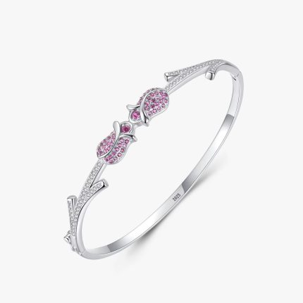 Pulsera de plata 92| OMEGA CON TULIPAN | BP119