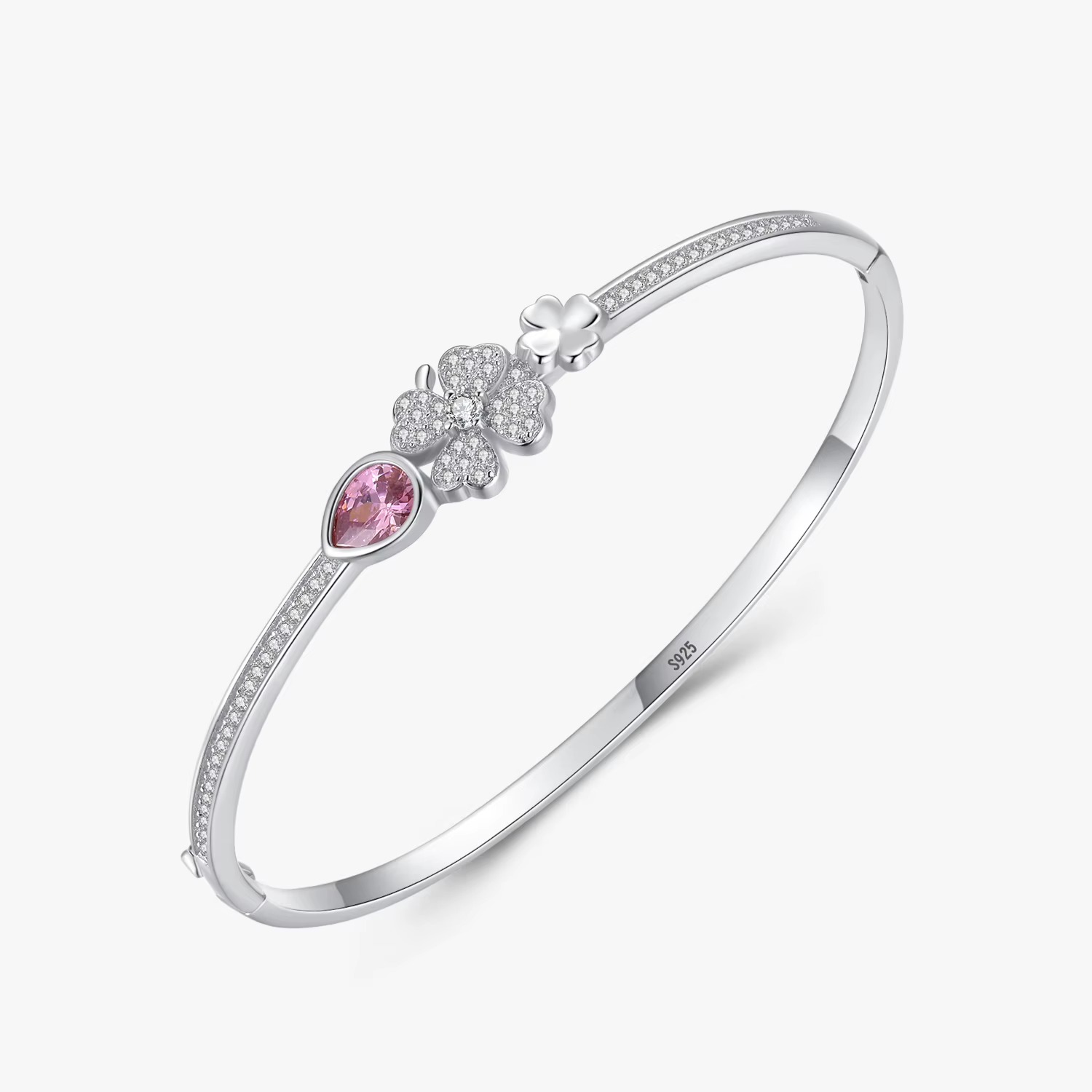 WhatsApp Image 2026-10-18 at 12.09.47 PM (2) Pulsera de plata 92| OMEGA CON TREBOL | BP120 - Imagen 1